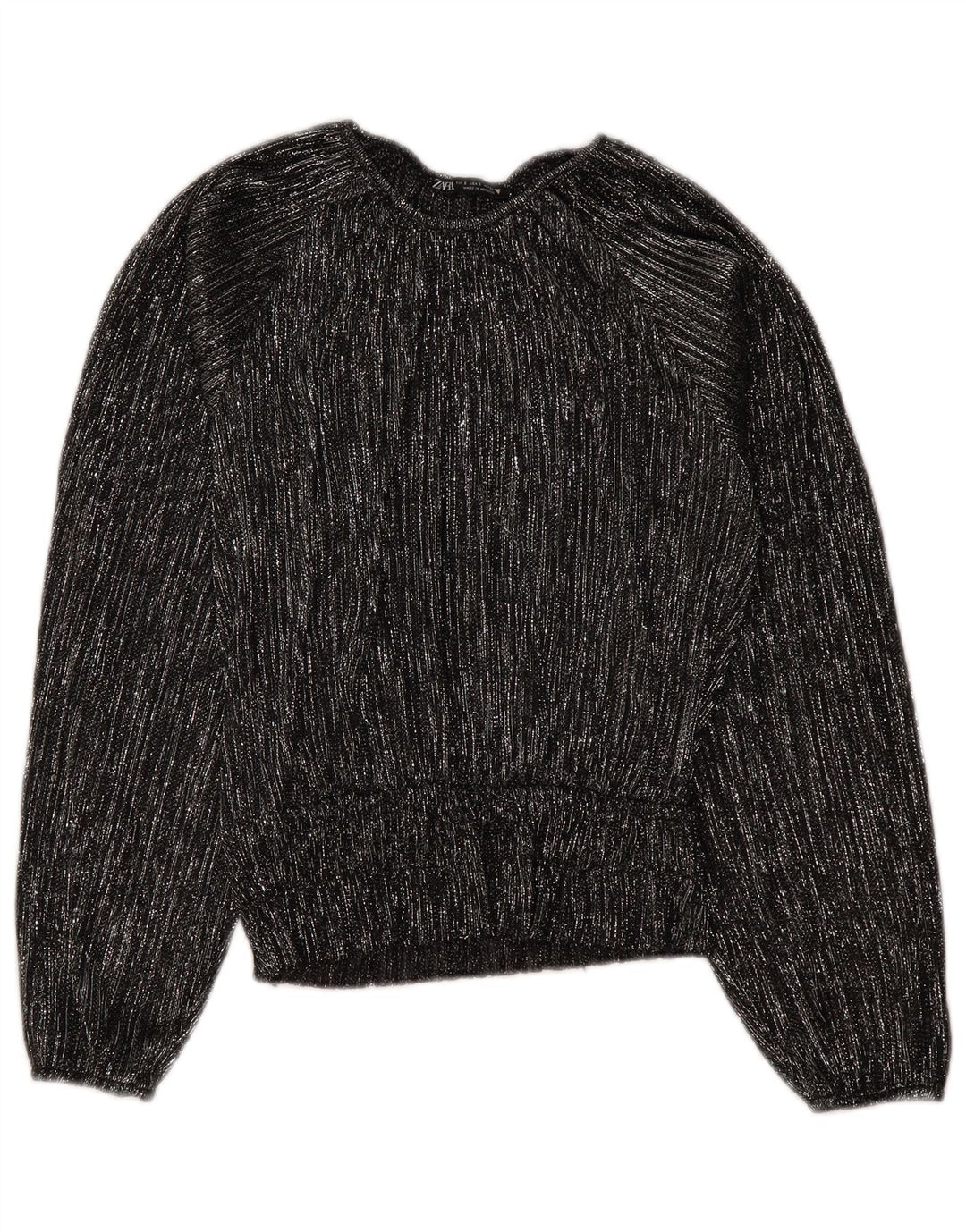 ZARA Damen-Bluse, übergroß, langärmelig, Gr. 40, Größe S, Schwarz, gestreift