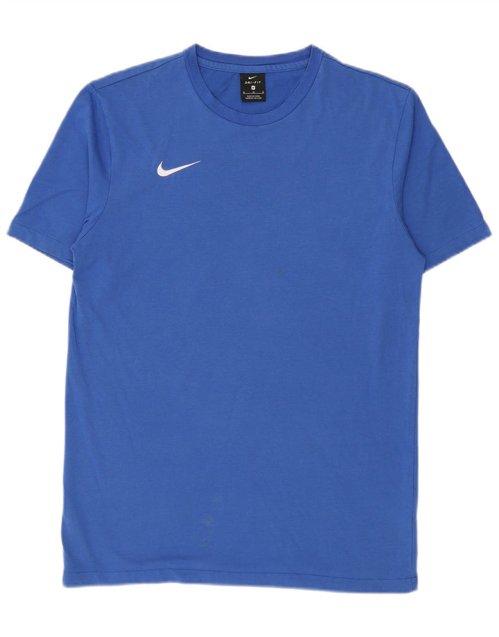 Nike Herren Dri Fit T-Shirt-Oberteil aus mittelblauer Baumwolle