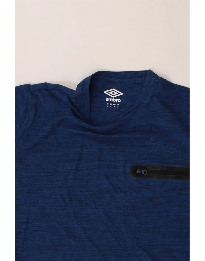 UMBRO Mens T-Shirt Top Large Navy Blue Flecked Vintage Umbro and Second-Hand Umbro from Messina Hembry 
