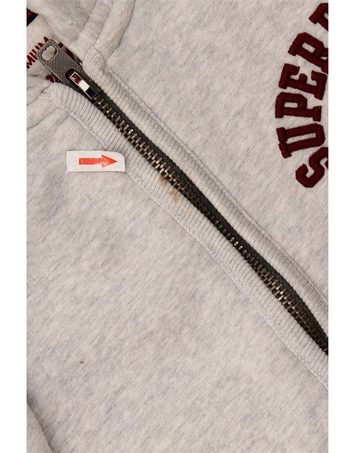 SUPERDRY Herren-Kapuzenpullover mit grafischem Reißverschluss, Größe S, Grau, Baumwolle