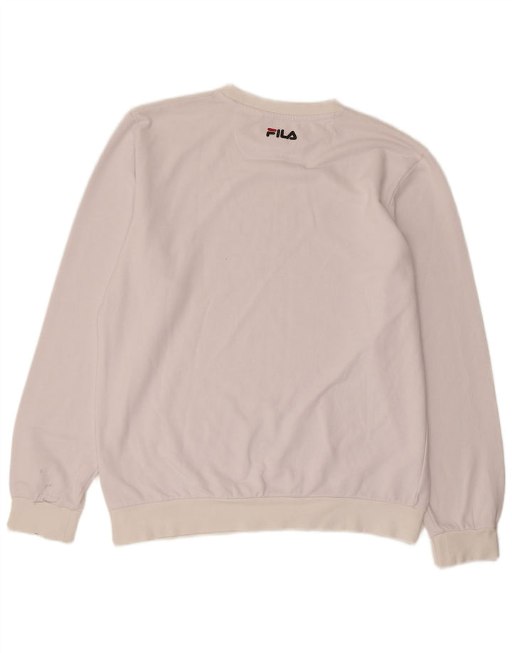 FILA Herren-Sweatshirt mit Grafik, groß, aus weißer Baumwolle