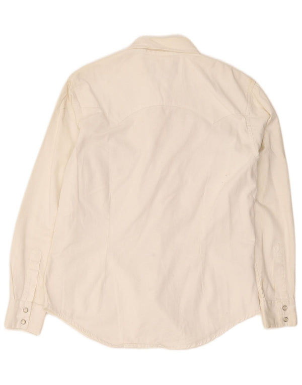 Lee Damen Jeanshemd UK 16 Large Weiße Baumwolle
