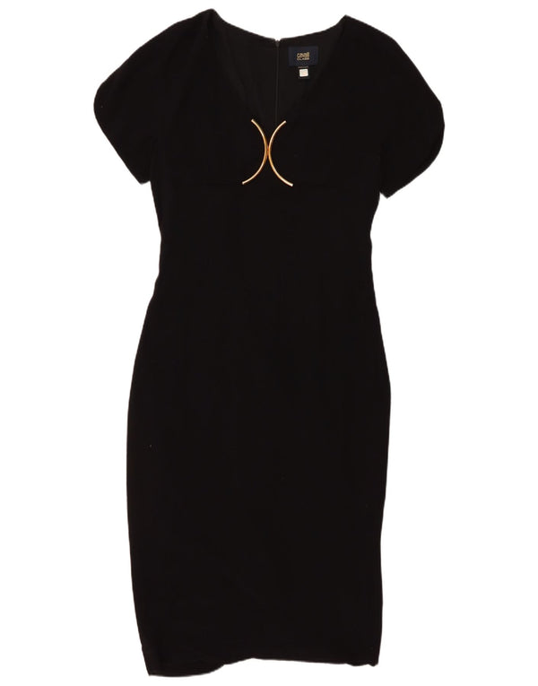 Roberto Cavalli Damen Etuikleid IT 46 Large Schwarz Viskose