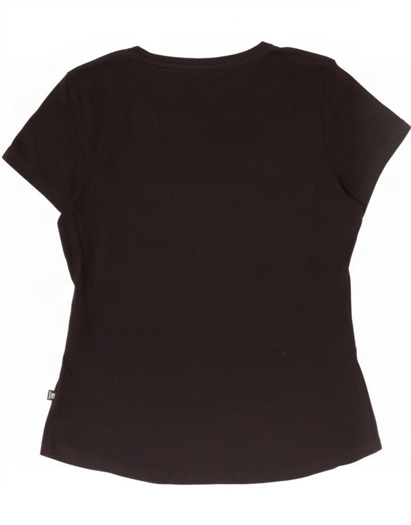 Puma Damen Graphic T-Shirt Top UK 12 Medium Schwarz