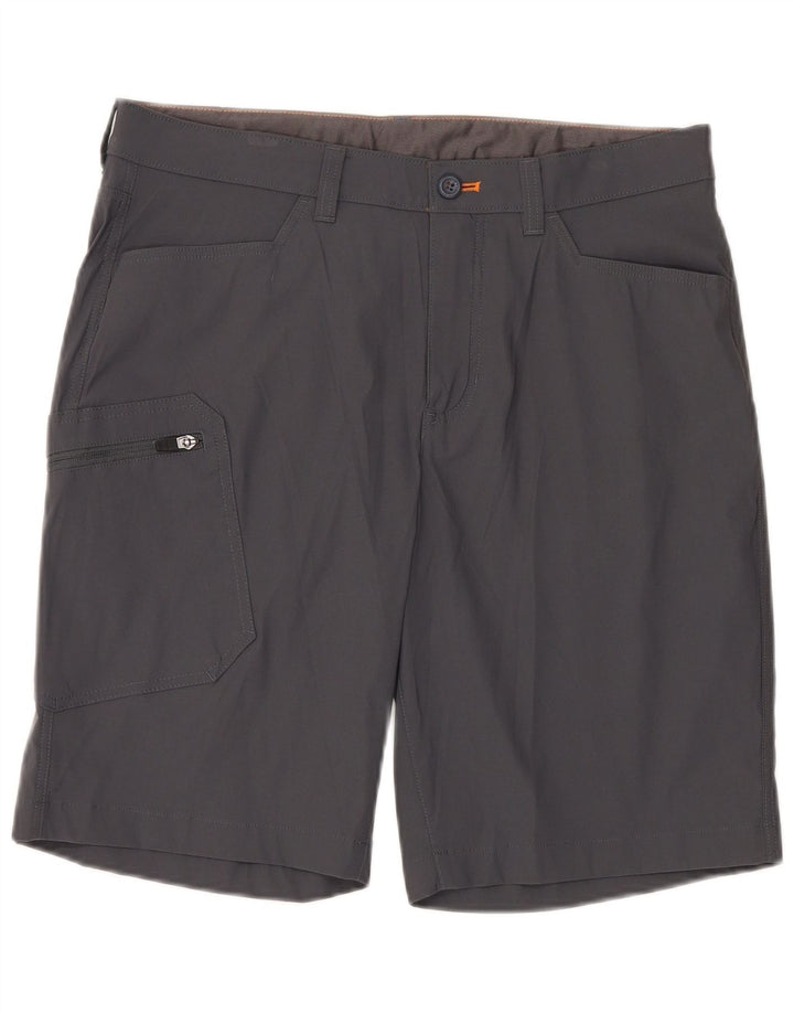 EDDIE BAUER Herren Cargo-Shorts W34 Large Graues Nylon