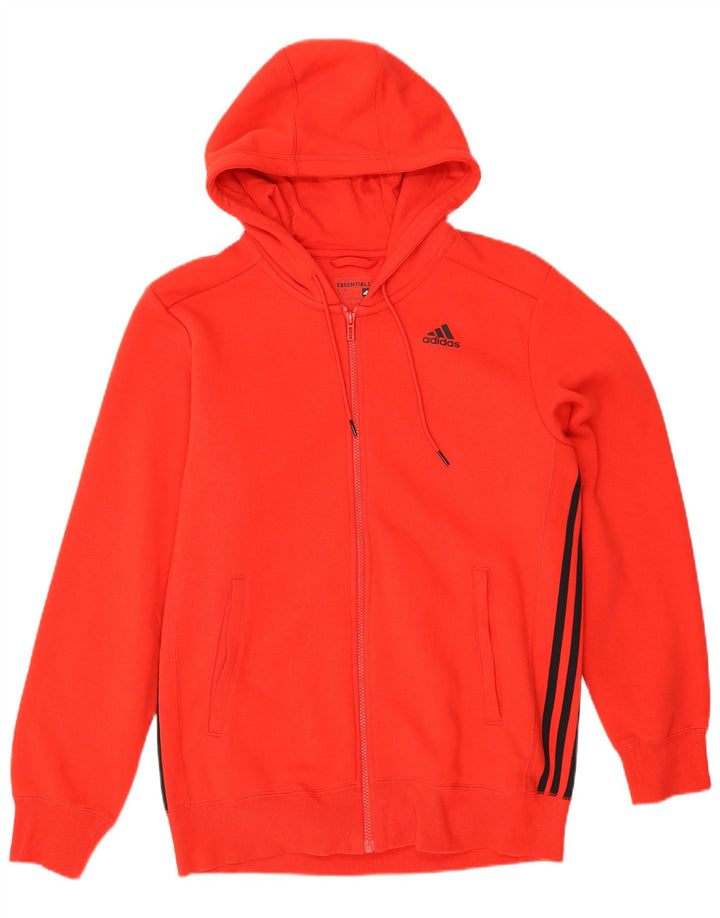 Adidas Herren-Kapuzenpullover mit Reißverschluss, mittelrote Baumwolle