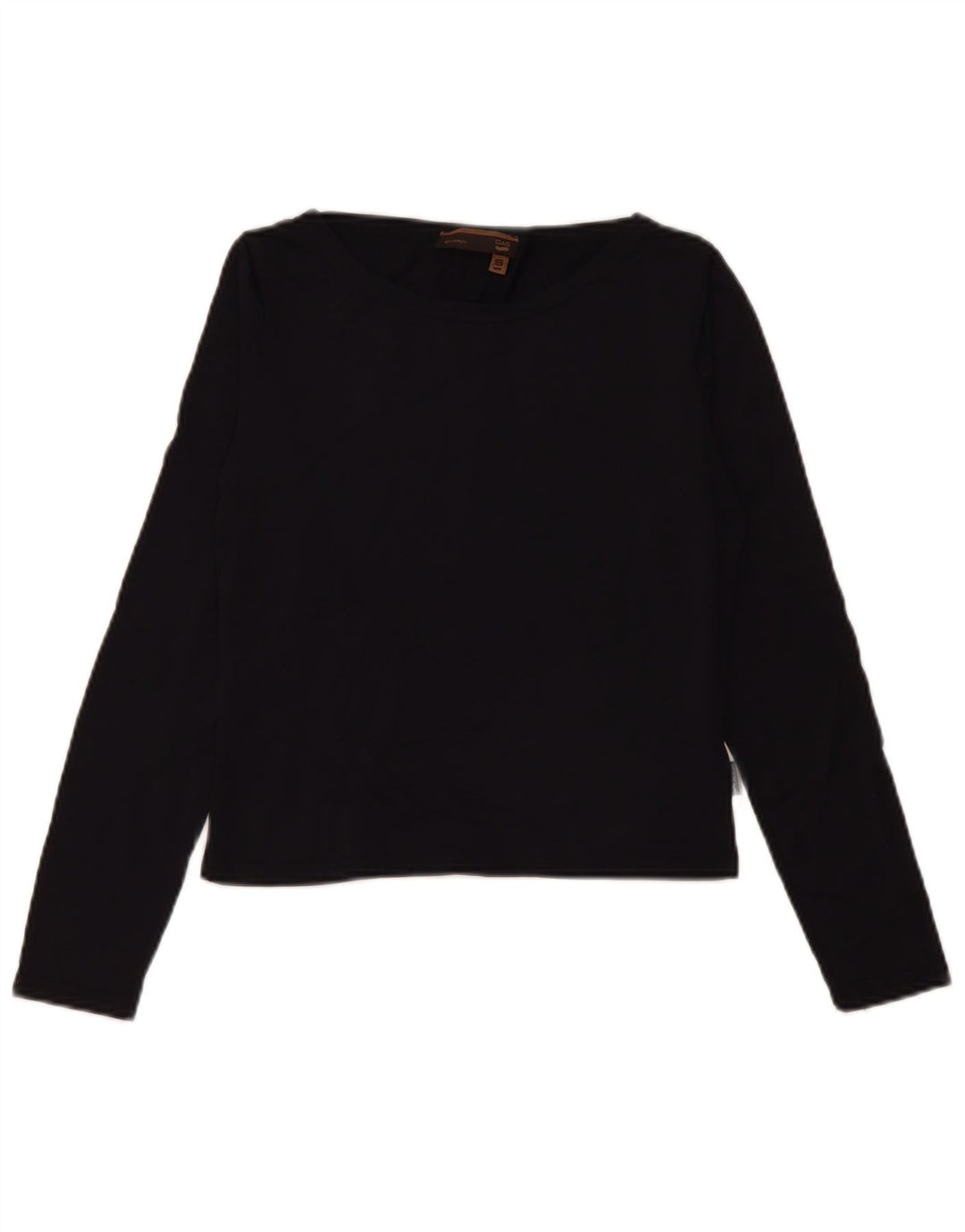 Gas Damen Crop Top Langarm UK 10 Small Schwarz Polyamid