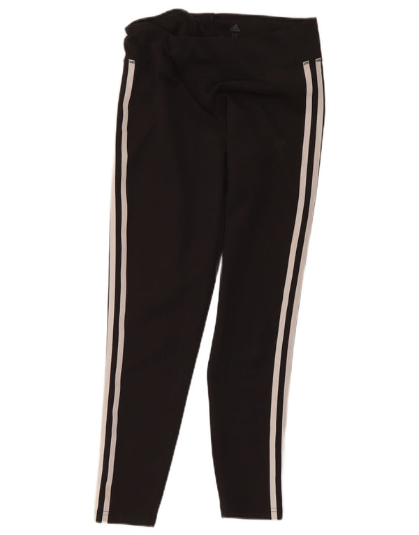 Adidas Damen Climalite Crop Leggings UK 12/14 Medium Schwarz Polyester