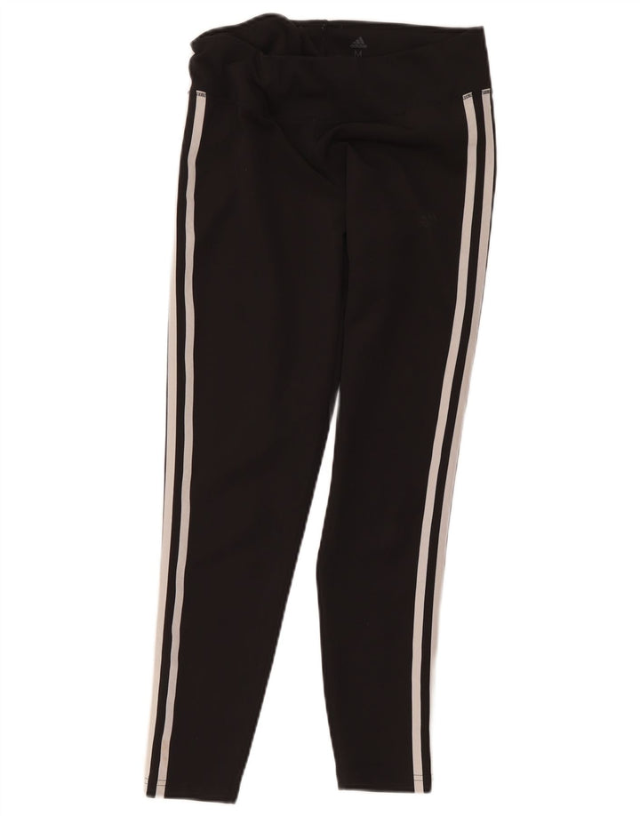 Adidas Damen Climalite Crop Leggings UK 12/14 Medium Schwarz Polyester