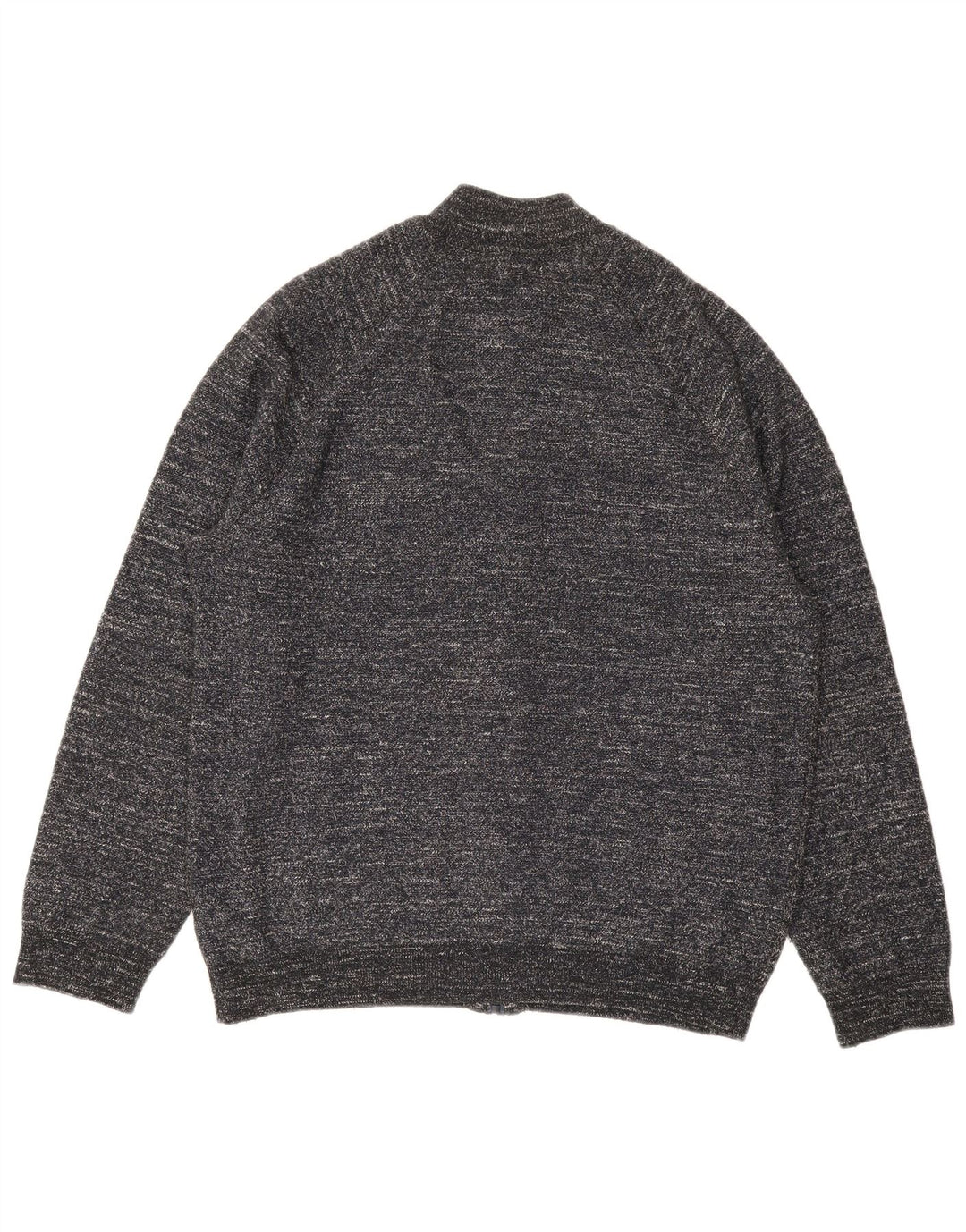 MARKS & SPENCER Herren-Cardigan-Pullover XL Grau meliertes Polyester