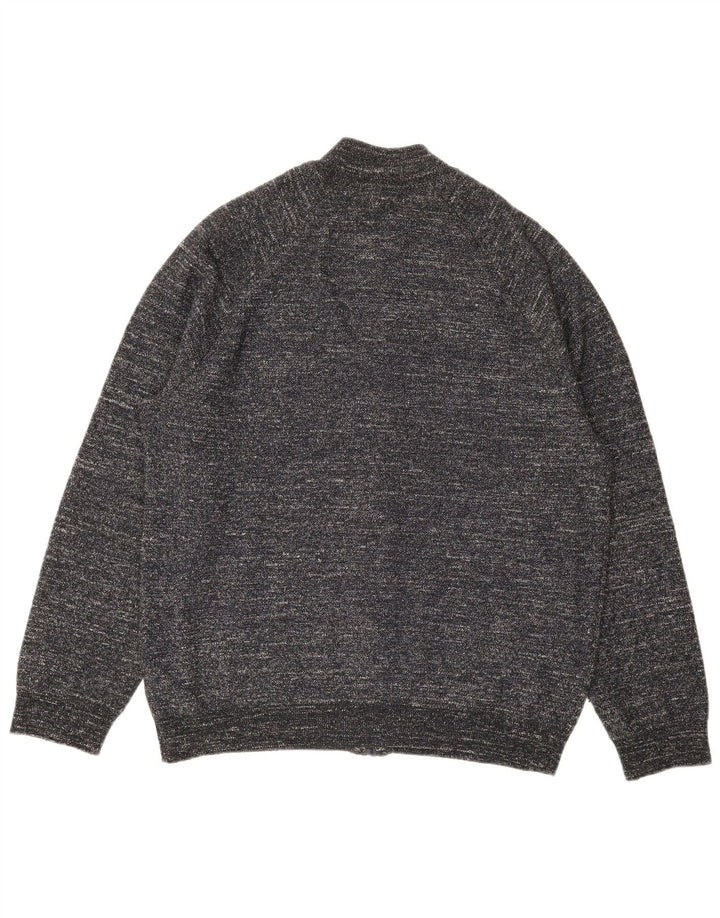 MARKS & SPENCER Herren-Cardigan-Pullover XL Grau meliertes Polyester