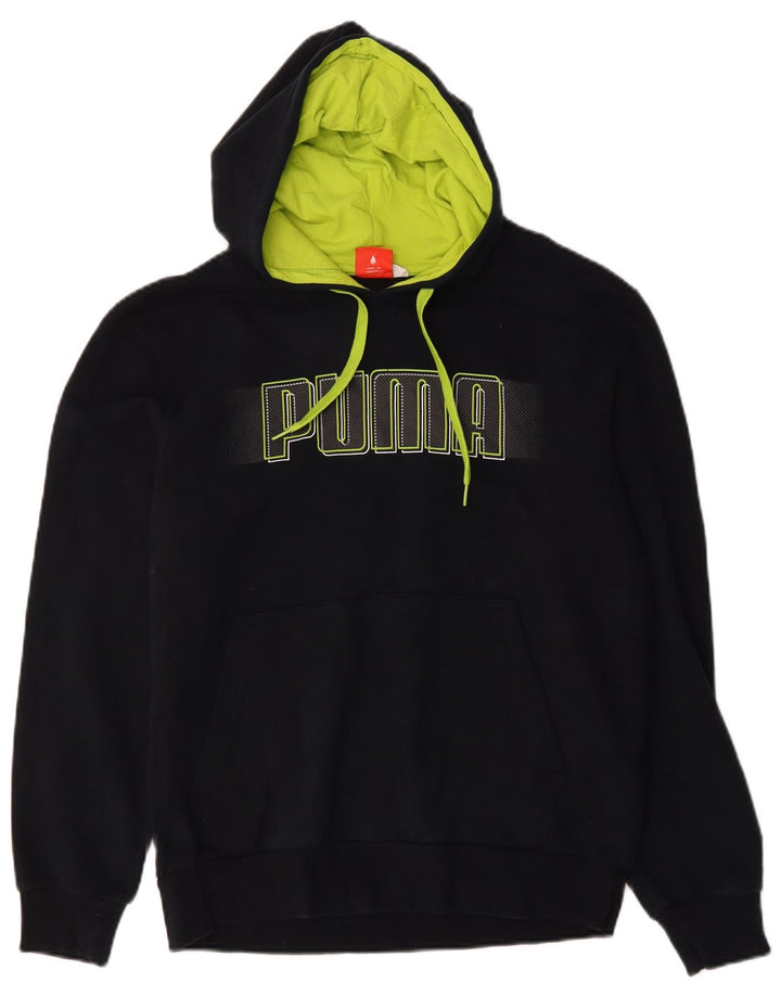Puma Herren Grafik-Hoodie-Pullover aus Baumwolle in mittlerem Marineblau