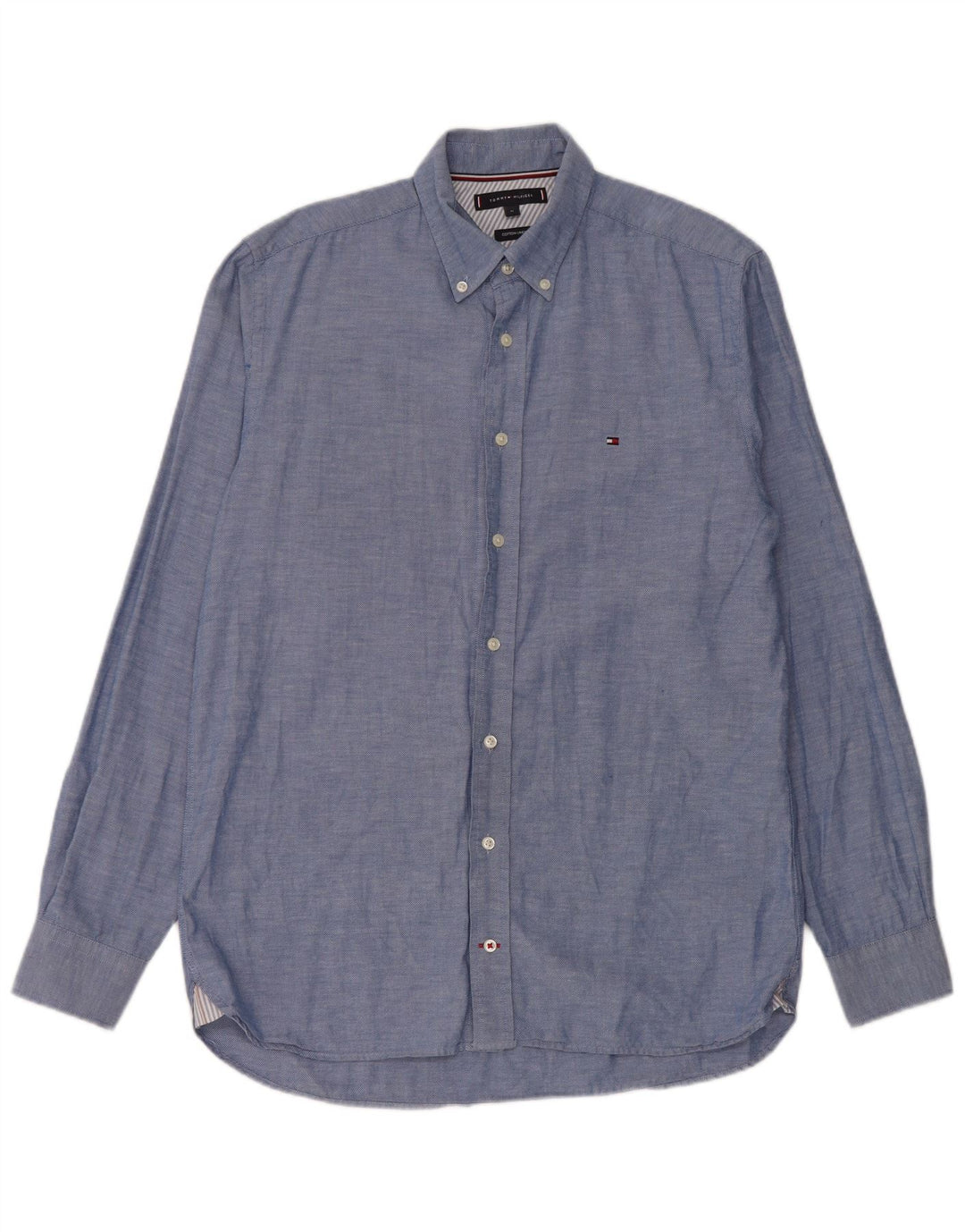 Tommy Hilfiger Herrenhemd mittelblaue Baumwolle