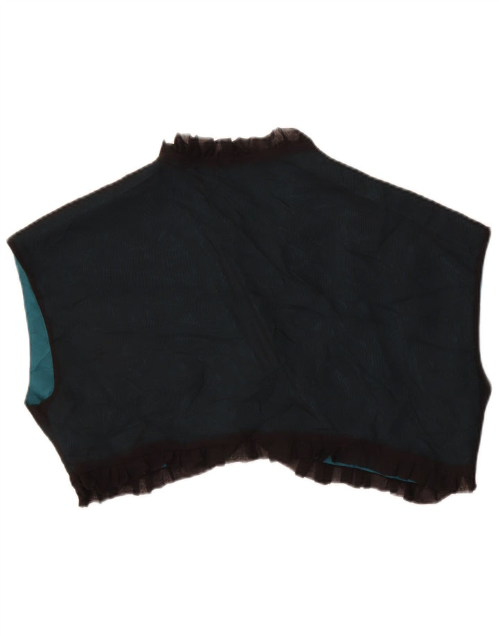 Vintage Damen Ärmelloses Bolero Top UK 14 Medium Schwarz