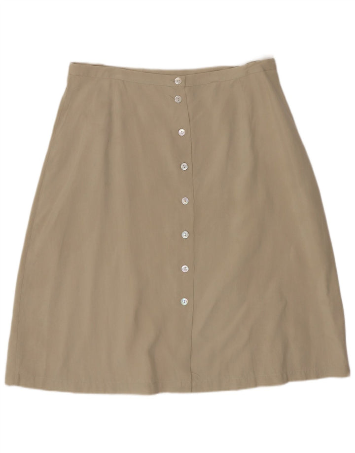 Blunauta Damen A-Linienrock IT 40 Small W28 Beige Seide