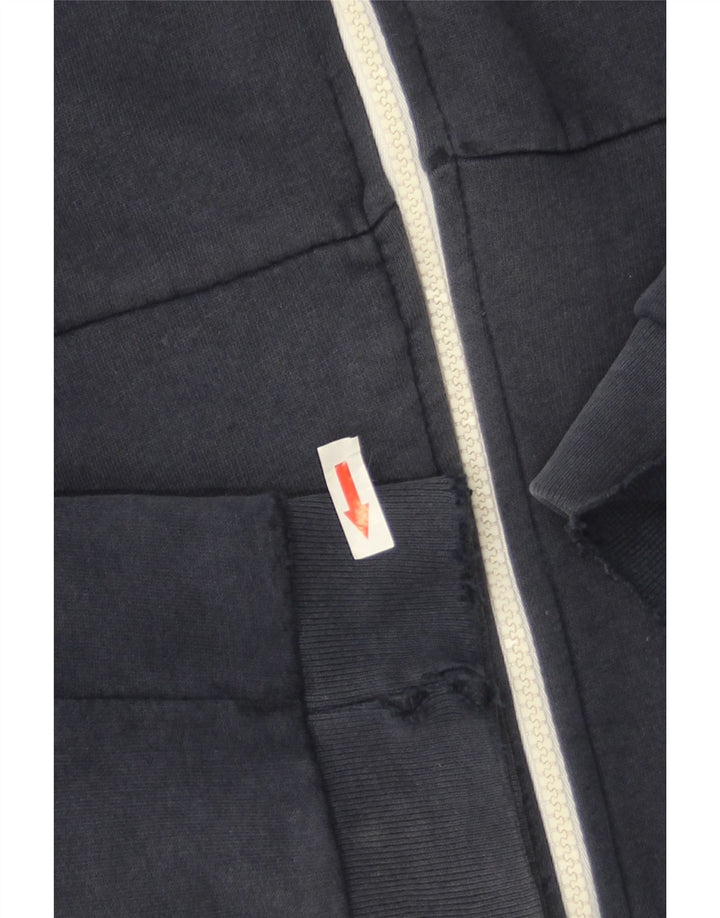 Zara Herren-Kapuzenpullover mit Reißverschluss, mittlere marineblaue Baumwolle