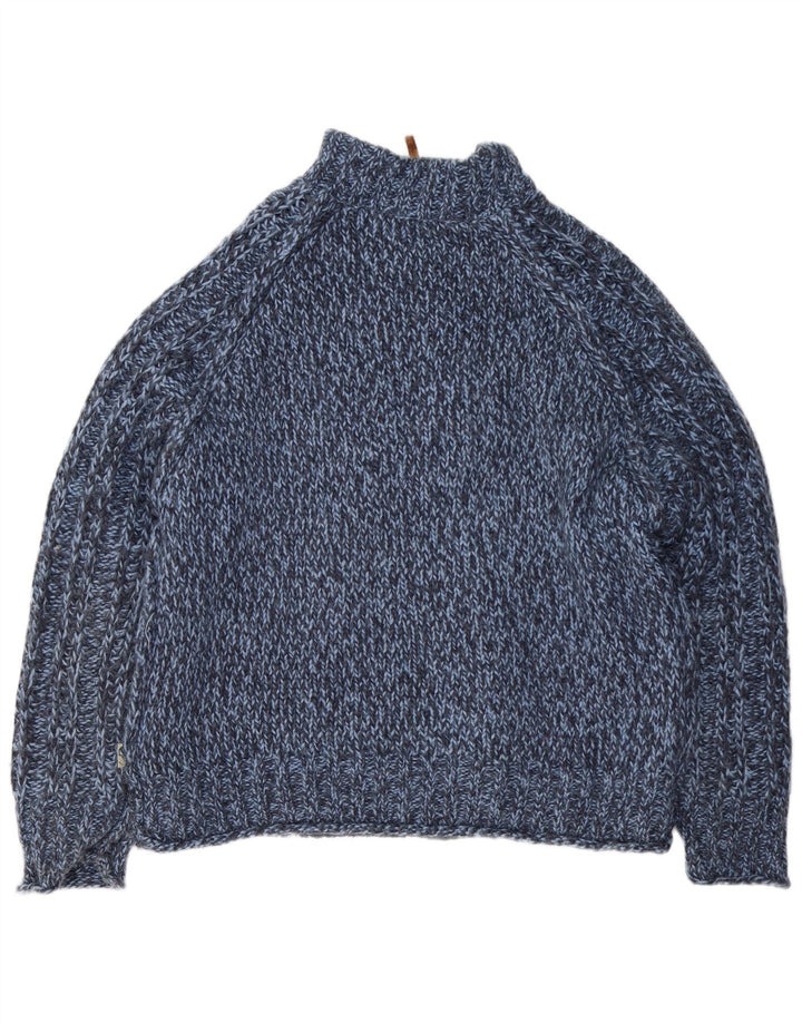 Fat Face Herren-Pullover mit Reißverschluss am Hals, XL, marineblau gesprenkelte Wolle