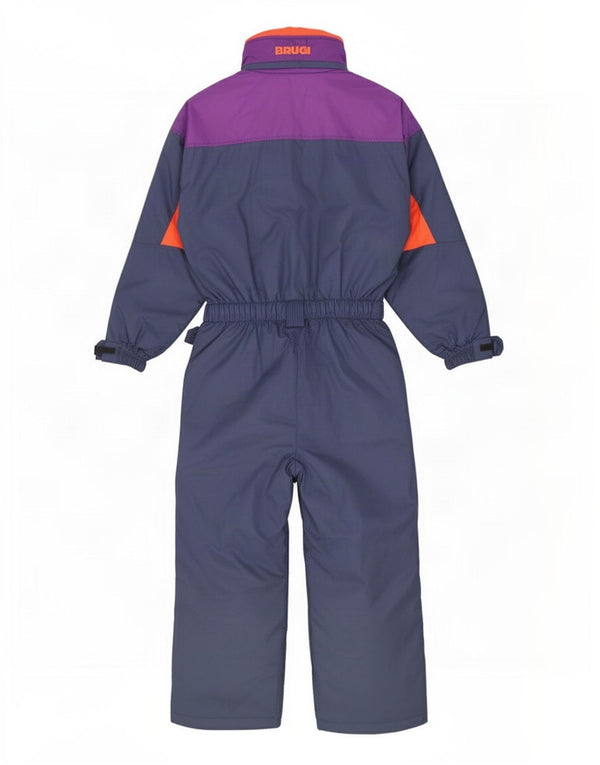 Brugi Herren-Skioverall mit Kapuze, UK 42, groß, blaues Colourblock-Polyamid