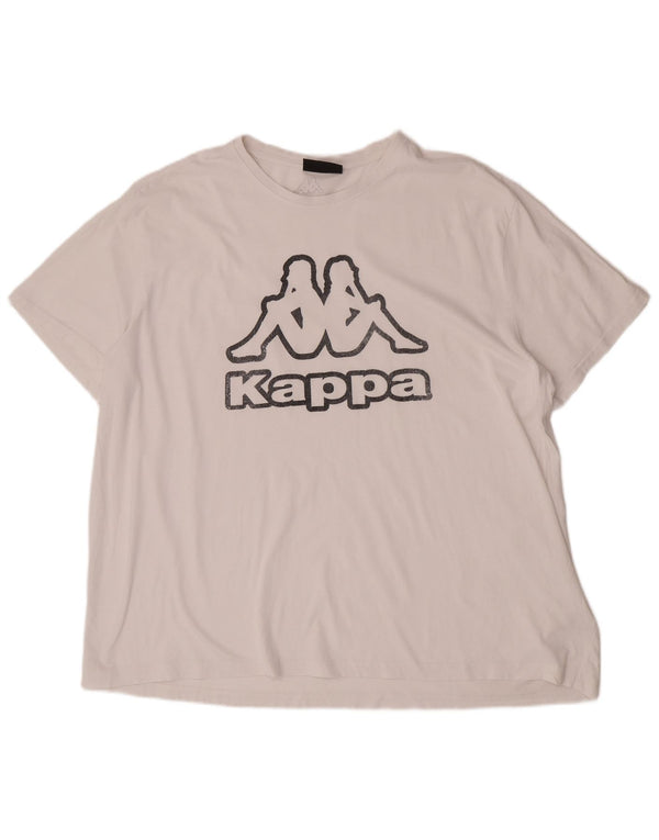 Kappa Herren Grafik T-Shirt Top 4XL Weiße Baumwolle