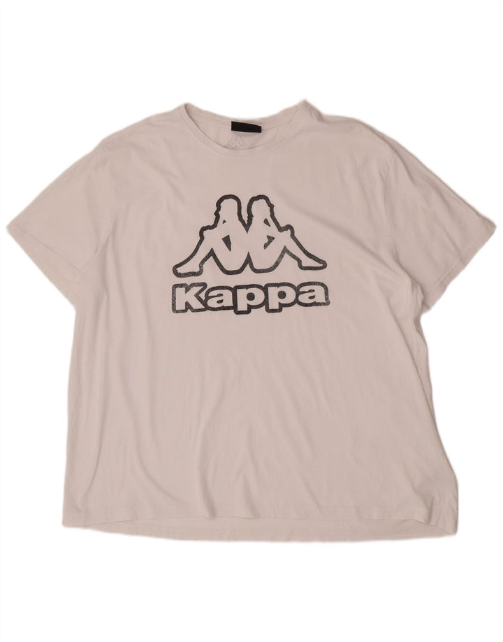 Kappa Herren Grafik T-Shirt Top 4XL Weiße Baumwolle
