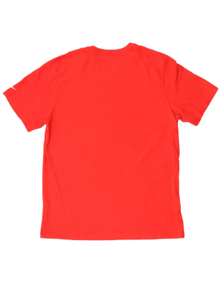 Nike Herren-T-Shirt mit normaler Passform, Grafik, XL, rote Baumwolle