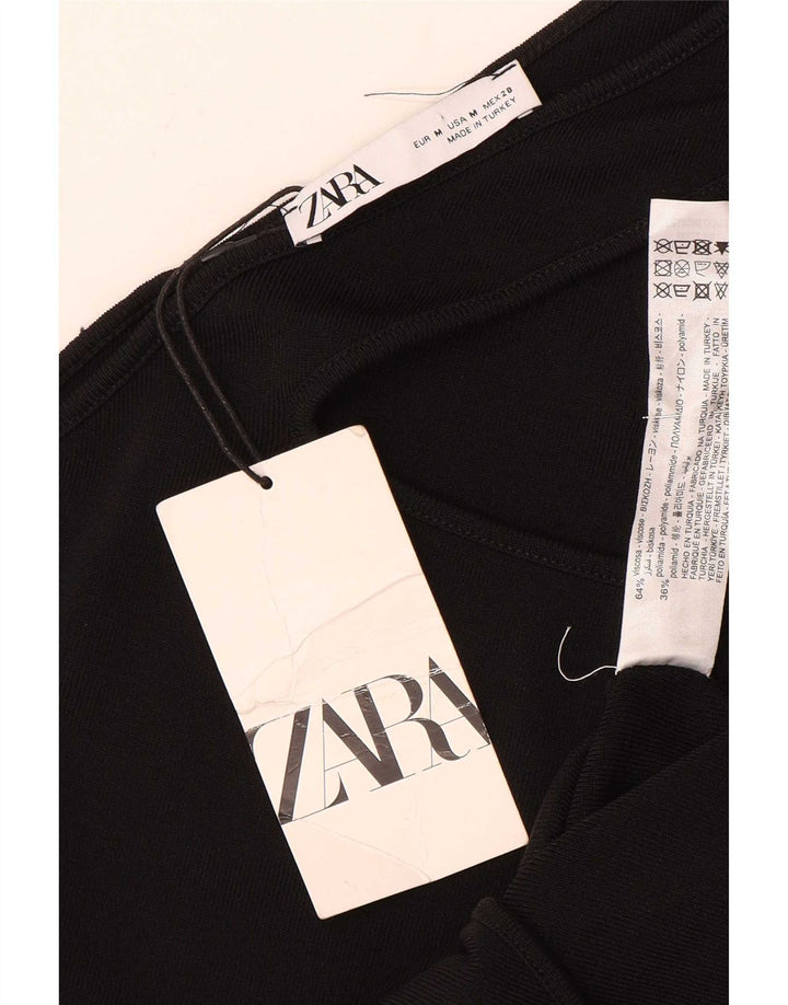 One-Shoulder-Body von Zara für Damen, UK 12, Mittelschwarz, Viskose