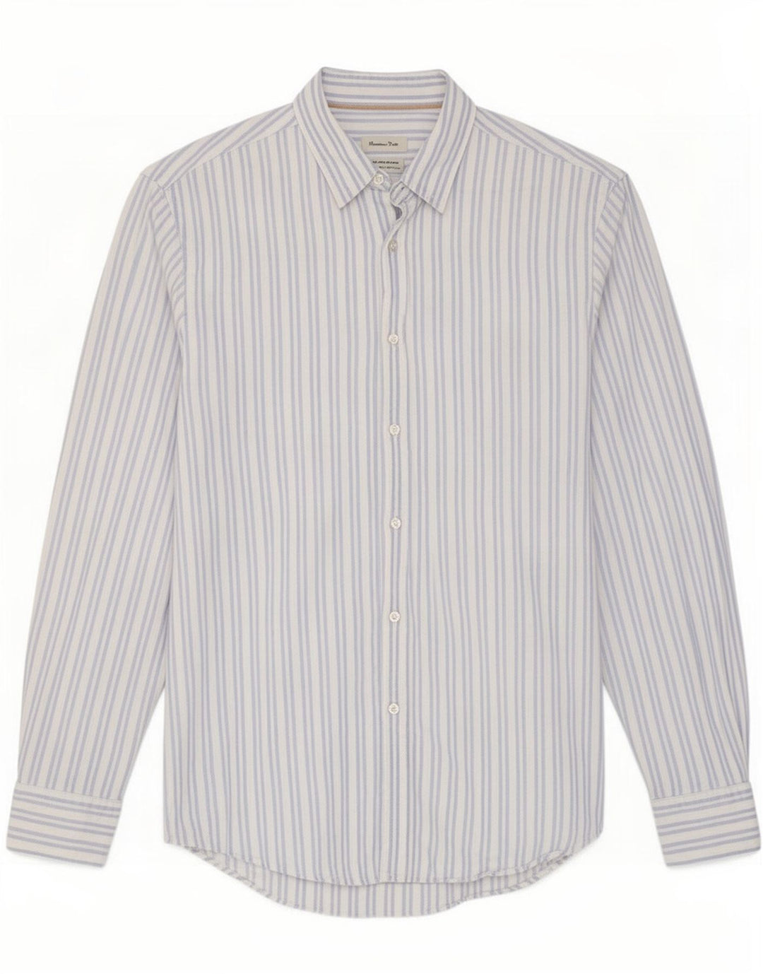Massimo Dutti Herrenhemd, groß, blau gestreift, Baumwolle