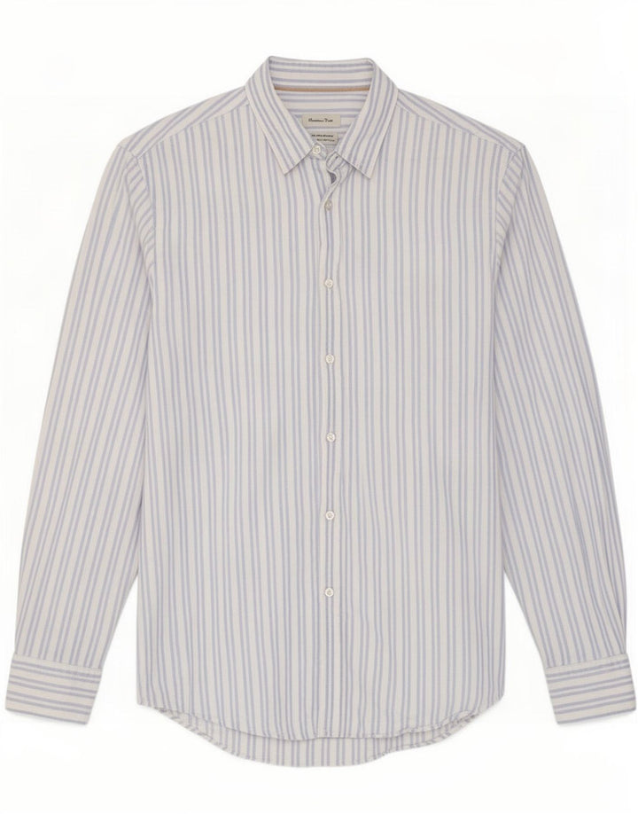 Massimo Dutti Herrenhemd, groß, blau gestreift, Baumwolle