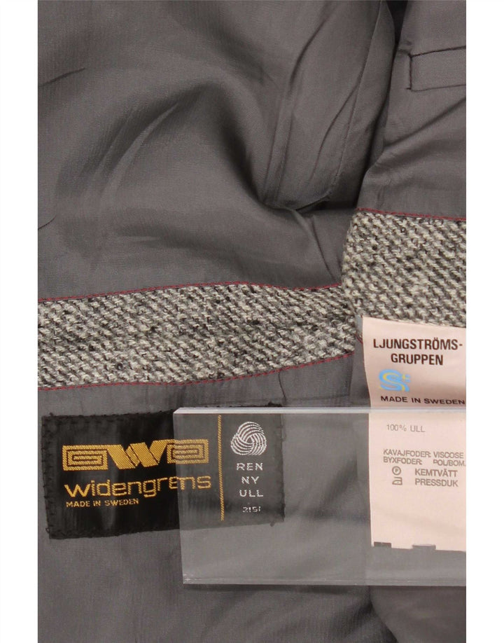 Vintage Herren 1-Knopf-Blazerjacke UK 38 Mittelgrau gefleckte Wolle