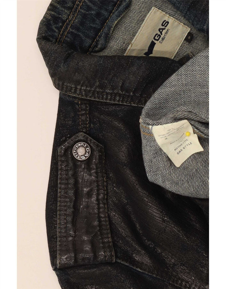 Gas Herren Jeansjacke UK 38 Mittelschwarze Baumwolle