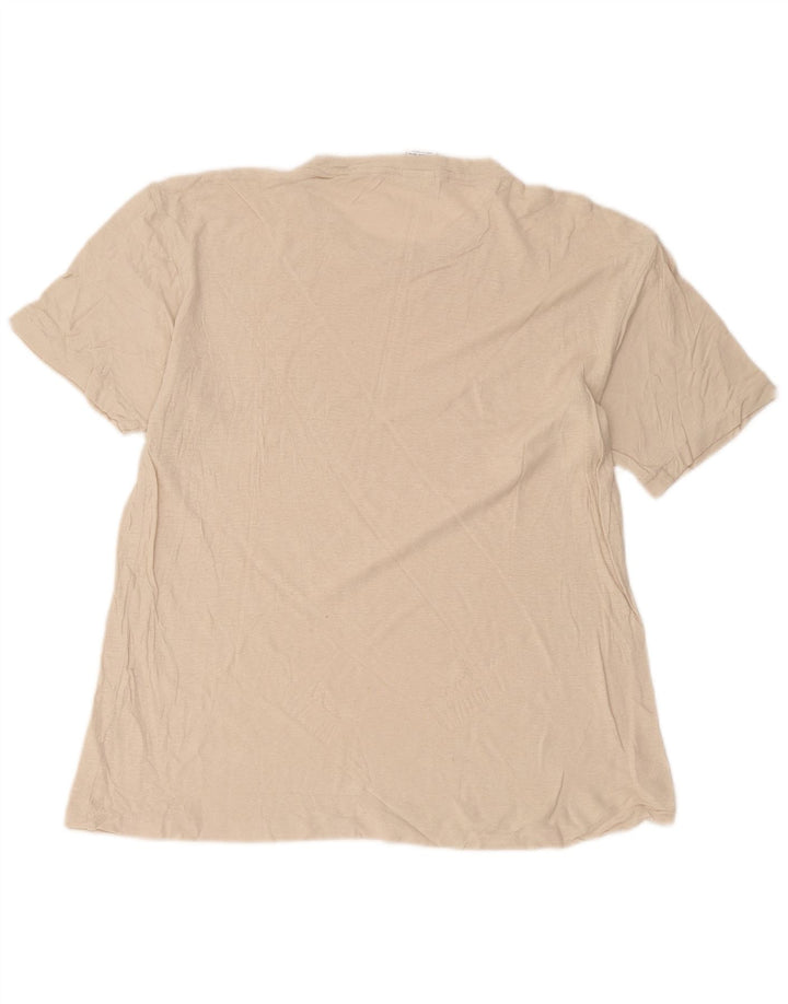 Zara Herren T-Shirt Top Mittelbeige Leinen