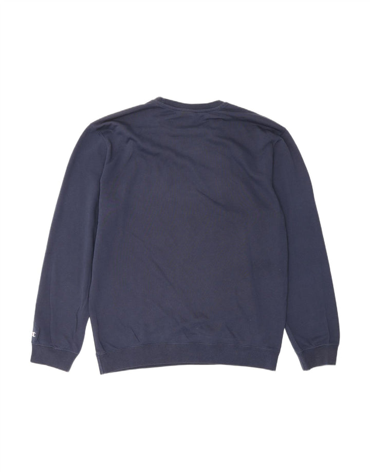 CHAMPION Mens Graphic Sweatshirt Jumper Large Navy Blue