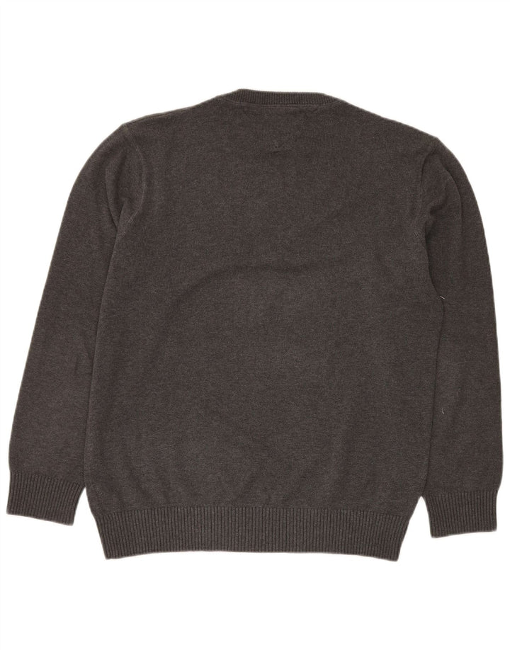 TOMMY HILFIGER Herren-Pullover mit Rundhalsausschnitt, große graue Baumwolle