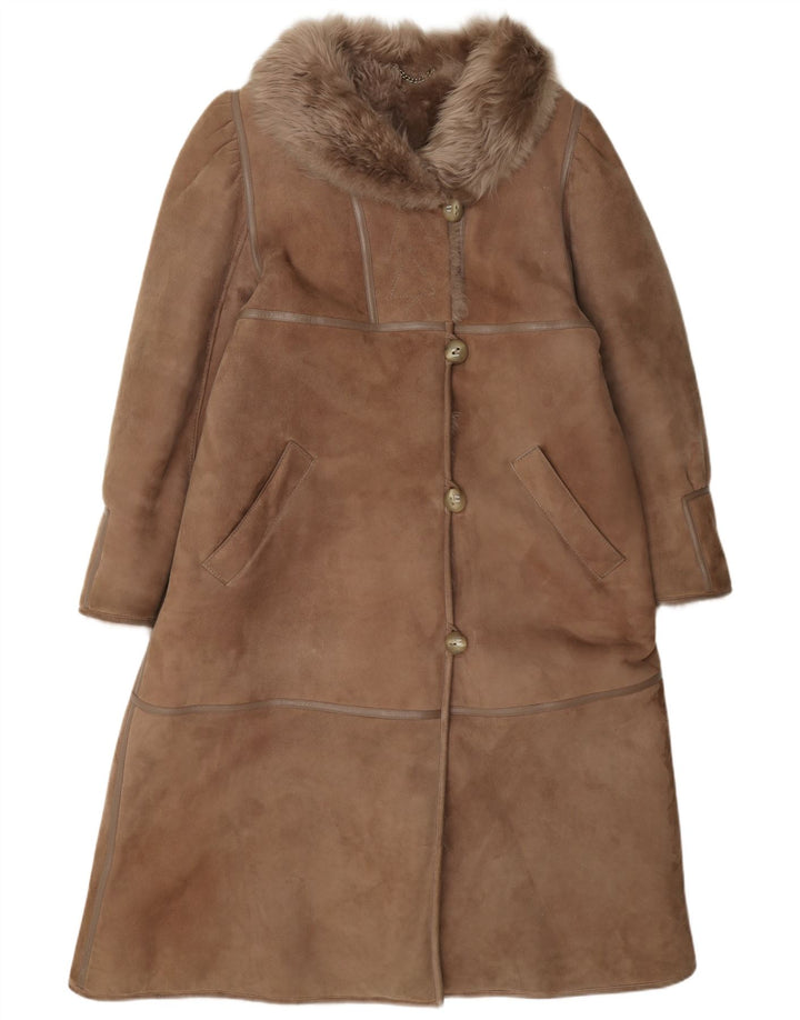 Vintage Damen Lammfellmantel IT 42 Mittelbraun