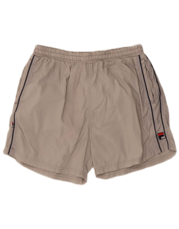 Fila Herren-Sportshorts, kleines graues Nylon