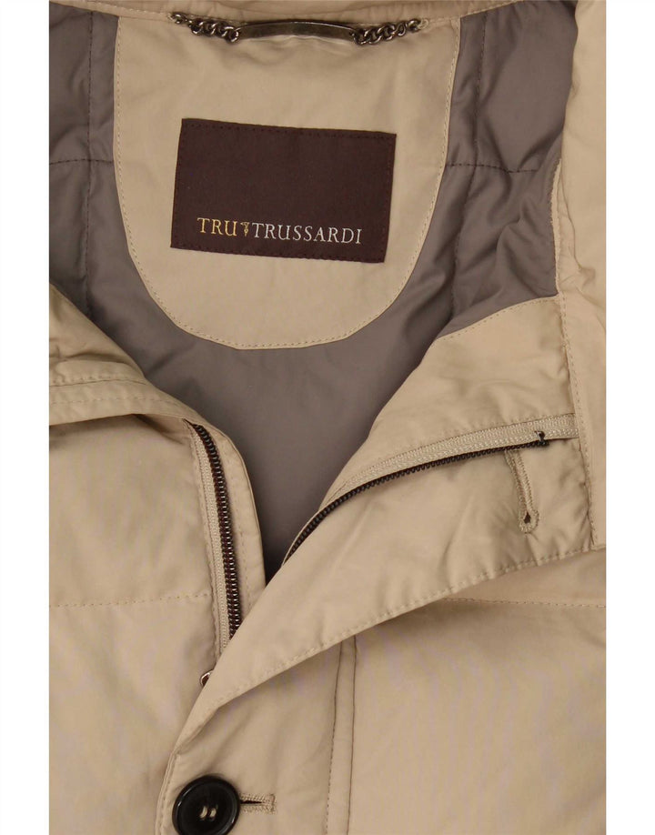 Trussardi Herren Wattierte Jacke UK 38 Medium Beige Polyamid