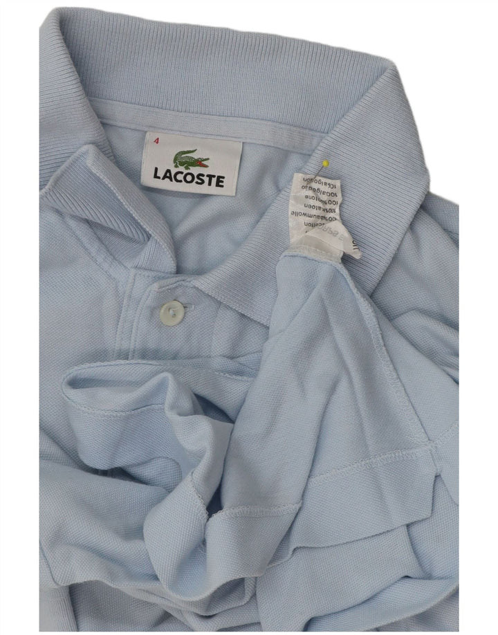 Lacoste Herren-Poloshirt, Größe 4, mittelblaue Baumwolle