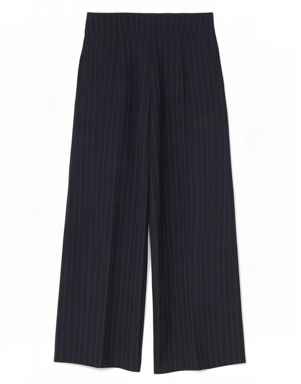 Van Heusen Damen-Hose mit hoher Taille, kurz geschnitten, W28, L24, marineblau, Nadelstreifen