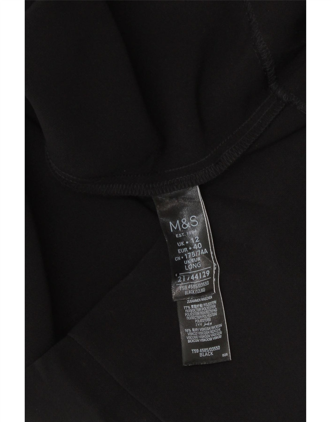 Marks & Spencer Damen Bleistiftrock UK 12 Medium W30 Schwarz Polyester