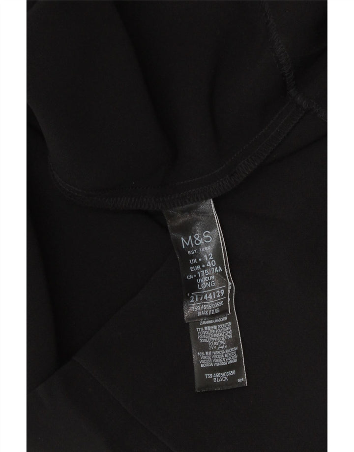Marks & Spencer Damen Bleistiftrock UK 12 Medium W30 Schwarz Polyester