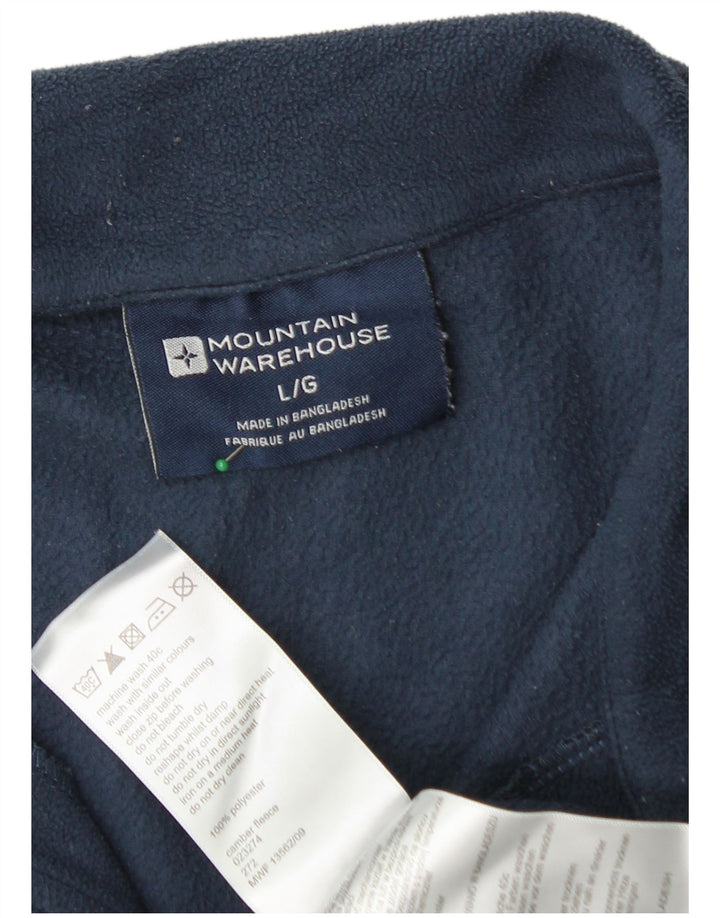 MOUNTAIN WAREHOUSE Herren-Fleecepullover mit Reißverschluss am Hals, groß, marineblaues Polyester