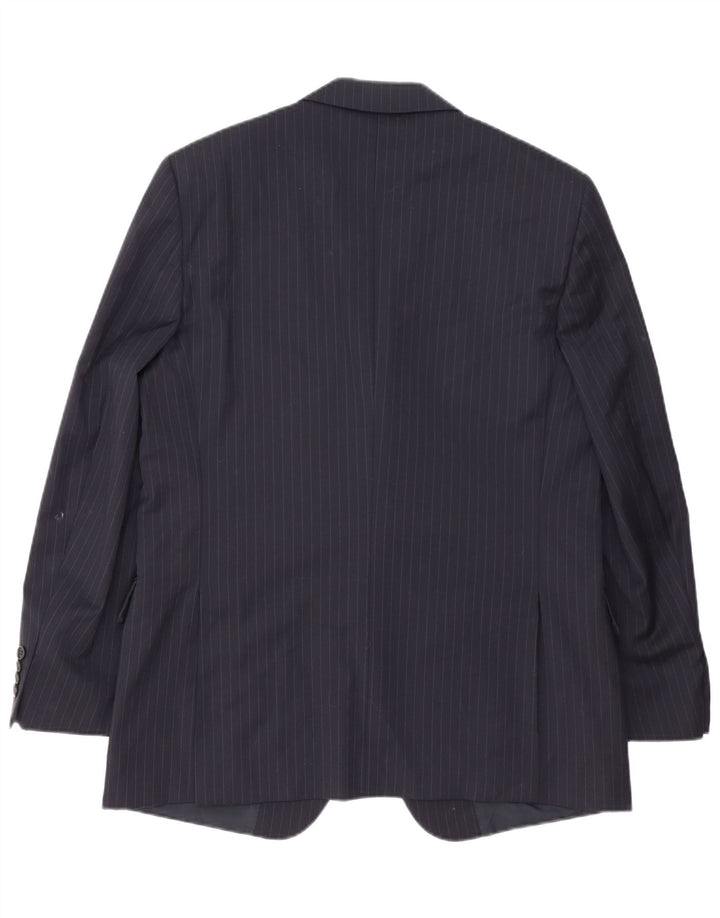 Biagiotti Uomo Herren 3-Knopf-Blazerjacke IT 52 XL Marineblauer Nadelstreifen