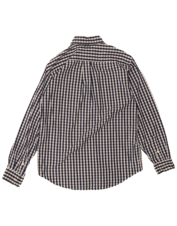 Tommy Hilfiger Herrenhemd aus mittelblauer Gingham-Baumwolle in Marineblau