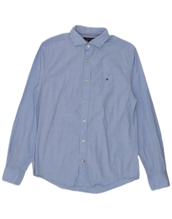 Tommy Hilfiger Herrenhemd, klein, blau kariert, Baumwolle