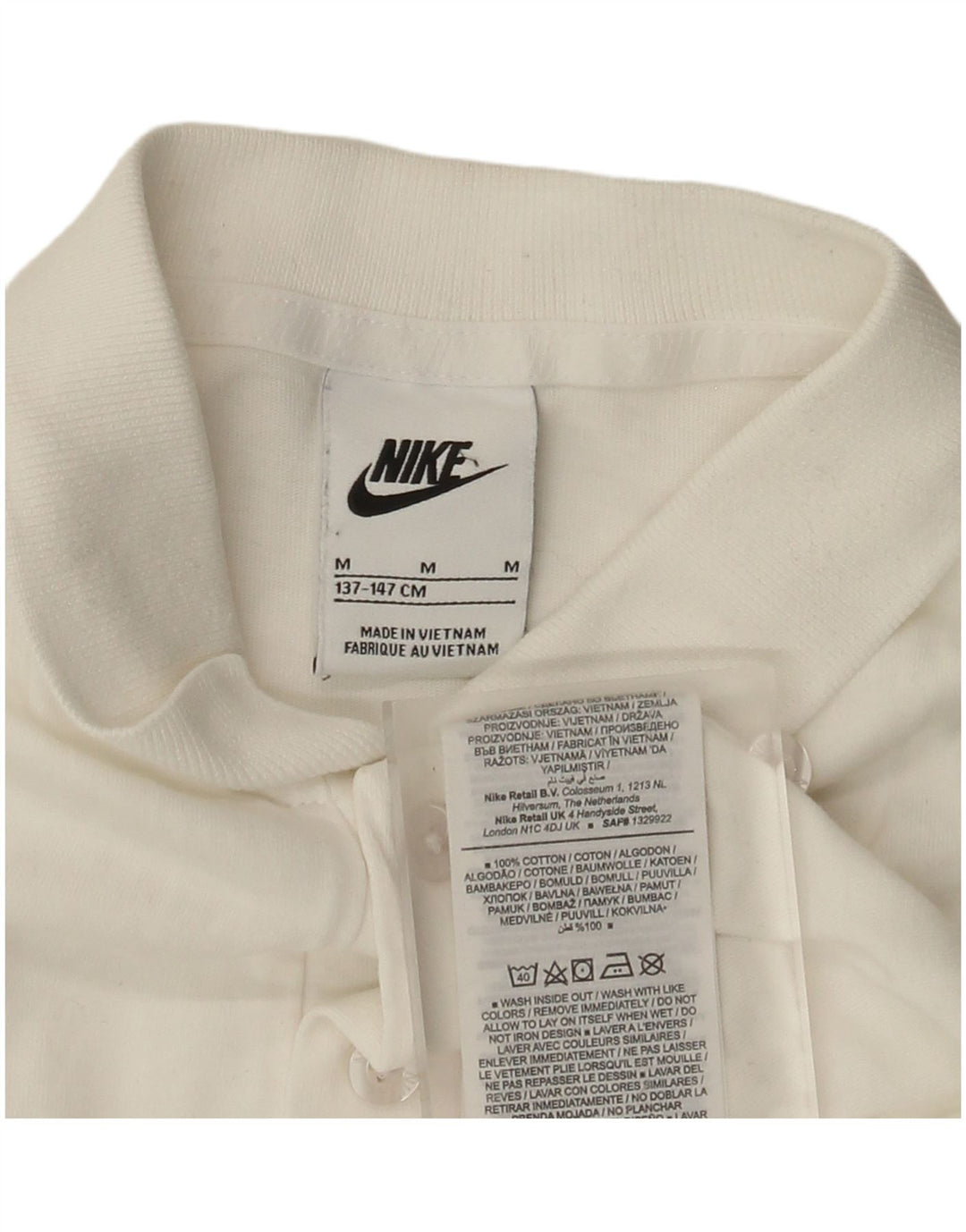 Nike Poloshirt für Jungen, 10–11 Jahre, mittelweiße Baumwolle