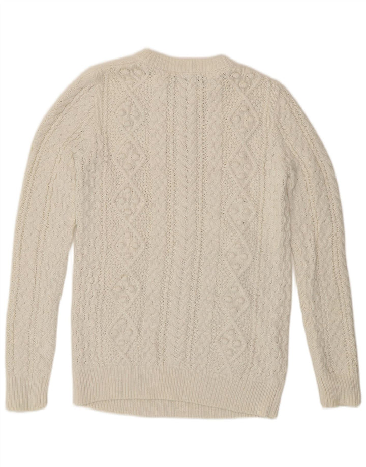 Zara Damen-Pullover mit U-Boot-Ausschnitt, Gr. 10, Größe S, Weiß