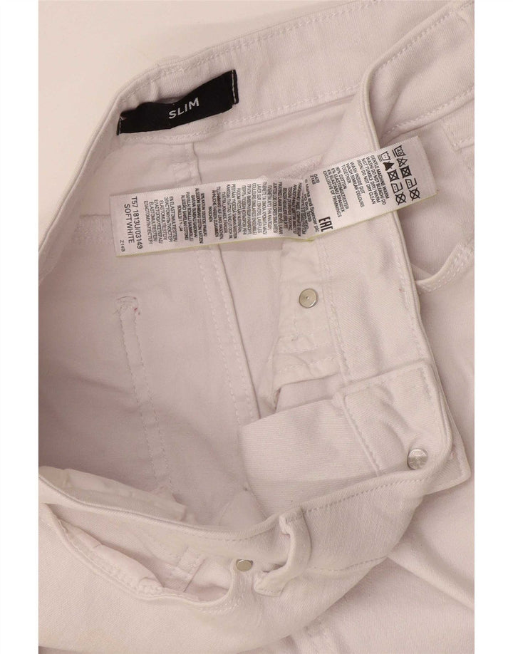 Marks & Spencer Damen Slim Jeans UK 12 Medium W30 L27 Weiße Baumwolle