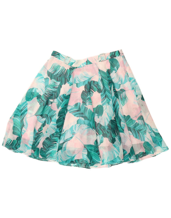 GUESS Damen A-Linien-Rock UK 12 Medium W28 Blaues Blumenmuster aus Polyester