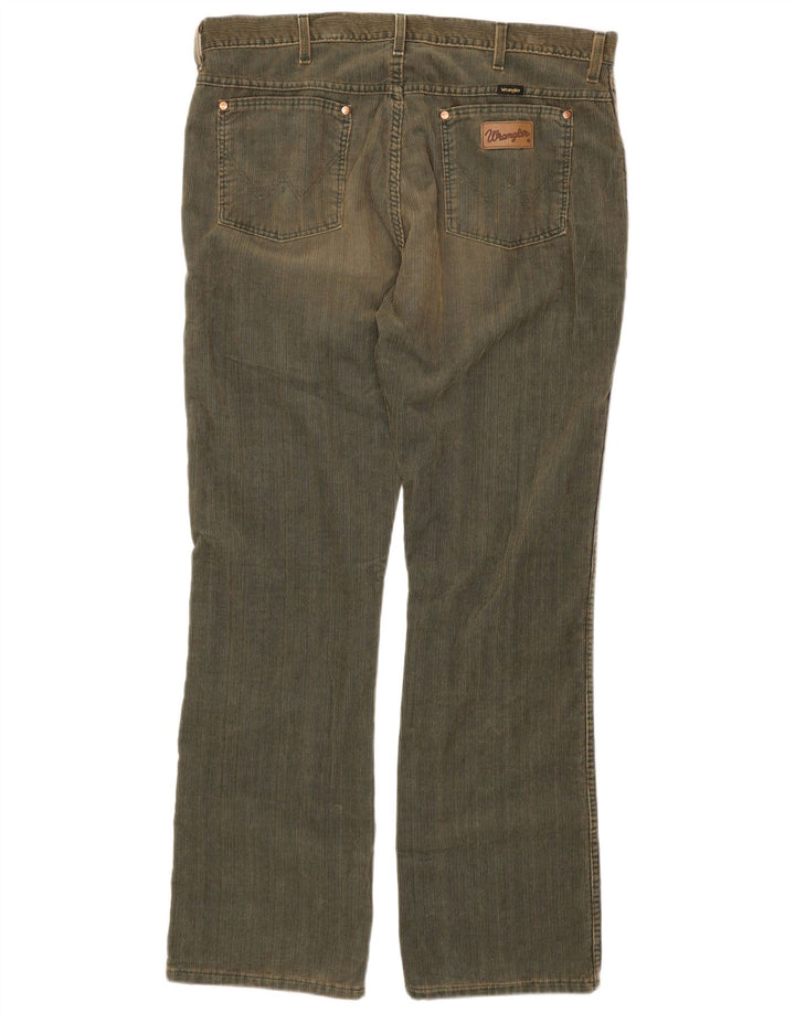 WRANGLER Herren Bootcut-Cordhose W38 L34 Khaki Baumwolle