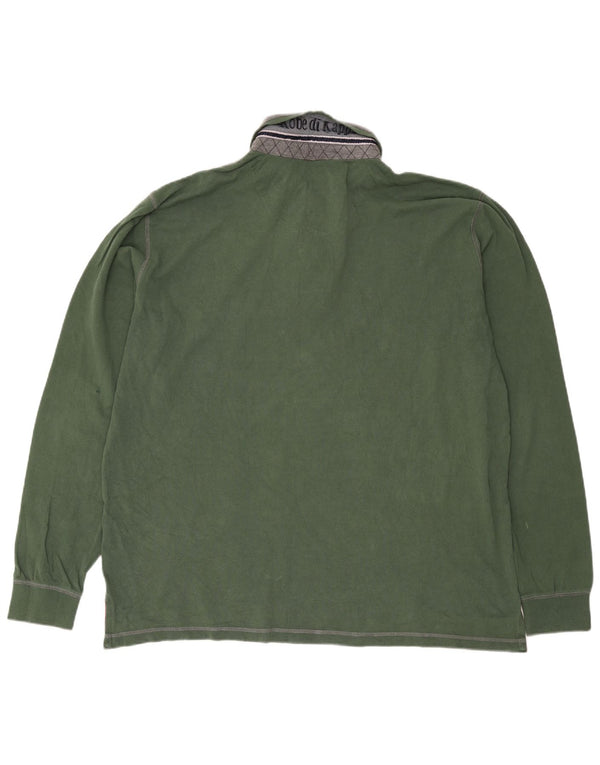 Kappa Herren Langarm-Poloshirt 3XL grüne Baumwolle
